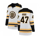 Women's Boston Bruins #47 Torey Krug Authentic White Away Fanatics Branded Breakaway Hockey Jersey