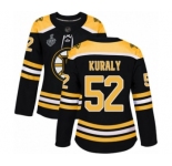 Women's Boston Bruins #52 Sean Kuraly Premier Black Home 2019 Stanley Cup Final Bound Hockey Jersey