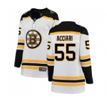 Women's Boston Bruins #55 Noel Acciari Authentic White Away Fanatics Branded Breakaway Hockey Jersey