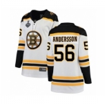 Women's Boston Bruins #56 Axel Andersson Authentic White Away Fanatics Branded Breakaway 2019 Stanley Cup Final Bound Hockey Jersey