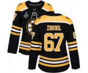 Women's Boston Bruins #67 Jakub Zboril Authentic Black Home 2019 Stanley Cup Final Bound Hockey Jersey