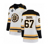 Women's Boston Bruins #67 Jakub Zboril Authentic White Away Fanatics Branded Breakaway 2019 Stanley Cup Final Bound Hockey Jersey