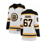 Women's Boston Bruins #67 Jakub Zboril Authentic White Away Fanatics Branded Breakaway Hockey Jersey