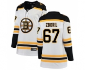 Women's Boston Bruins #67 Jakub Zboril Authentic White Away Fanatics Branded Breakaway Hockey Jersey