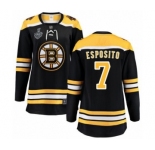 Women's Boston Bruins #7 Phil Esposito Authentic Black Home Fanatics Branded Breakaway 2019 Stanley Cup Final Bound Hockey Jersey