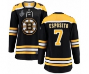 Women's Boston Bruins #7 Phil Esposito Authentic Black Home Fanatics Branded Breakaway 2019 Stanley Cup Final Bound Hockey Jersey