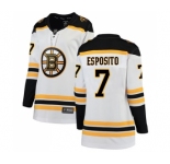 Women's Boston Bruins #7 Phil Esposito Authentic White Away Fanatics Branded Breakaway Hockey Jersey