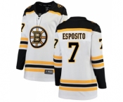 Women's Boston Bruins #7 Phil Esposito Authentic White Away Fanatics Branded Breakaway Hockey Jersey
