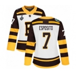 Women's Boston Bruins #7 Phil Esposito Authentic White Winter Classic 2019 Stanley Cup Final Bound Hockey Jersey