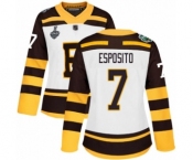 Women's Boston Bruins #7 Phil Esposito Authentic White Winter Classic 2019 Stanley Cup Final Bound Hockey Jersey