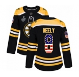 Women's Boston Bruins #8 Cam Neely Authentic Black USA Flag Fashion 2019 Stanley Cup Final Bound Hockey Jersey