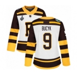 Women's Boston Bruins #9 Johnny Bucyk Authentic White Winter Classic 2019 Stanley Cup Final Bound Hockey Jersey