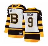 Women's Boston Bruins #9 Johnny Bucyk White Winter Classic Fanatics Branded Breakaway 2019 Stanley Cup Final Bound Hockey Jersey