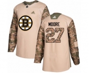 Youth Adidas Boston Bruins #27 John Moore Authentic Camo Veterans Day Practice NHL Jersey