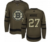 Youth Adidas Boston Bruins #27 John Moore Premier Green Salute to Service NHL Jersey