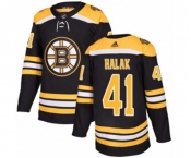 Youth Adidas Boston Bruins #41 Jaroslav Halak Premier Black Home NHL Jersey
