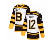 Youth Boston Bruins #12 Adam Oates Authentic White Winter Classic 2019 Stanley Cup Final Bound Hockey Jersey