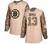 Youth Boston Bruins #13 Charlie Coyle Authentic Camo Veterans Day Practice Hockey Jersey