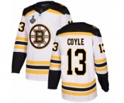 Youth Boston Bruins #13 Charlie Coyle Authentic White Away 2019 Stanley Cup Final Bound Hockey Jersey