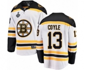 Youth Boston Bruins #13 Charlie Coyle Authentic White Away Fanatics Branded Breakaway 2019 Stanley Cup Final Bound Hockey Jersey