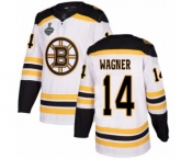 Youth Boston Bruins #14 Chris Wagner Authentic White Away 2019 Stanley Cup Final Bound Hockey Jersey