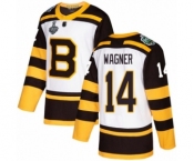 Youth Boston Bruins #14 Chris Wagner Authentic White Winter Classic 2019 Stanley Cup Final Bound Hockey Jersey