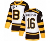 Youth Boston Bruins #16 Derek Sanderson Authentic White Winter Classic 2019 Stanley Cup Final Bound Hockey Jersey