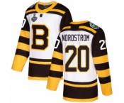 Youth Boston Bruins #20 Joakim Nordstrom Authentic White Winter Classic 2019 Stanley Cup Final Bound Hockey Jersey