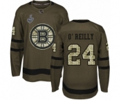 Youth Boston Bruins #24 Terry O'Reilly Premier Green Salute to Service 2019 Stanley Cup Final Bound Hockey Jersey