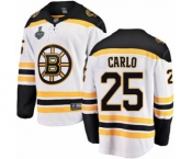 Youth Boston Bruins #25 Brandon Carlo Authentic White Away Fanatics Branded Breakaway 2019 Stanley Cup Final Bound Hockey Jersey