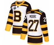 Youth Boston Bruins #27 John Moore Authentic White Winter Classic 2019 Stanley Cup Final Bound Hockey Jersey