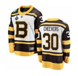 Youth Boston Bruins #30 Gerry Cheevers White Winter Classic Fanatics Branded Breakaway 2019 Stanley Cup Final Bound Hockey Jersey