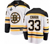 Youth Boston Bruins #33 Zdeno Chara Authentic White Away Fanatics Branded Breakaway 2019 Stanley Cup Final Bound Hockey Jersey