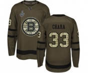 Youth Boston Bruins #33 Zdeno Chara Premier Green Salute to Service 2019 Stanley Cup Final Bound Hockey Jersey