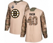 Youth Boston Bruins #40 Tuukka Rask Authentic Camo Veterans Day Practice 2019 Stanley Cup Final Bound Hockey Jersey