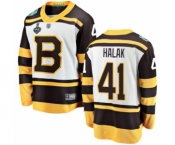 Youth Boston Bruins #41 Jaroslav Halak White Winter Classic Fanatics Branded Breakaway 2019 Stanley Cup Final Bound Hockey Jersey