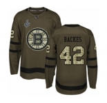 Youth Boston Bruins #42 David Backes Authentic Green Salute to Service 2019 Stanley Cup Final Bound Hockey Jersey