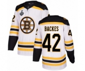 Youth Boston Bruins #42 David Backes Authentic White Away 2019 Stanley Cup Final Bound Hockey Jersey