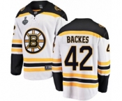 Youth Boston Bruins #42 David Backes Authentic White Away Fanatics Branded Breakaway 2019 Stanley Cup Final Bound Hockey Jersey