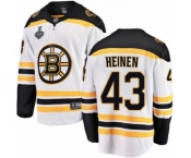 Youth Boston Bruins #43 Danton Heinen Authentic White Away Fanatics Branded Breakaway 2019 Stanley Cup Final Bound Hockey Jersey