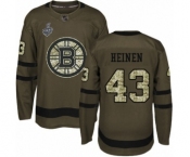Youth Boston Bruins #43 Danton Heinen Premier Green Salute to Service 2019 Stanley Cup Final Bound Hockey Jersey