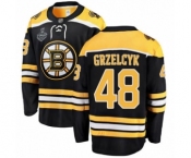 Youth Boston Bruins #48 Matt Grzelcyk Authentic Black Home Fanatics Branded Breakaway 2019 Stanley Cup Final Bound Hockey Jersey