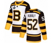 Youth Boston Bruins #52 Sean Kuraly Authentic White Winter Classic 2019 Stanley Cup Final Bound Hockey Jersey