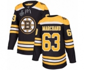 Youth Boston Bruins #63 Brad Marchand Authentic Black Home 2019 Stanley Cup Final Bound Hockey Jersey