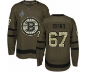 Youth Boston Bruins #67 Jakub Zboril Authentic Green Salute to Service 2019 Stanley Cup Final Bound Hockey Jersey