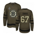 Youth Boston Bruins #67 Jakub Zboril Premier Green Salute to Service 2019 Stanley Cup Final Bound Hockey Jersey