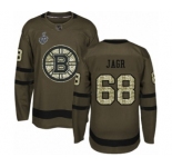 Youth Boston Bruins #68 Jaromir Jagr Authentic Green Salute to Service 2019 Stanley Cup Final Bound Hockey Jersey