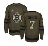 Youth Boston Bruins #7 Phil Esposito Authentic Green Salute to Service 2019 Stanley Cup Final Bound Hockey Jersey