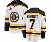 Youth Boston Bruins #7 Phil Esposito Authentic White Away Fanatics Branded Breakaway 2019 Stanley Cup Final Bound Hockey Jersey