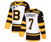 Youth Boston Bruins #7 Phil Esposito Authentic White Winter Classic 2019 Stanley Cup Final Bound Hockey Jersey